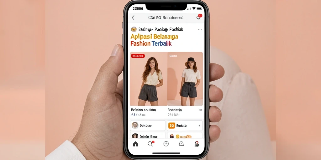 Antarmuka aplikasi 333666 dengan berbagai pilihan fashion yang menarik.