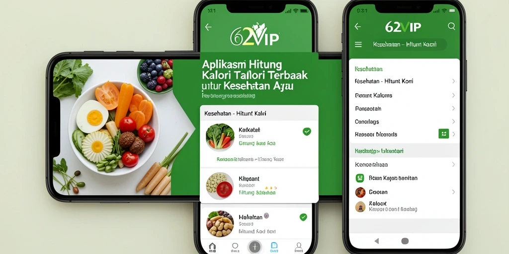 Tampilan utama 62VIP dengan fitur Hitung Kalori yang intuitif.