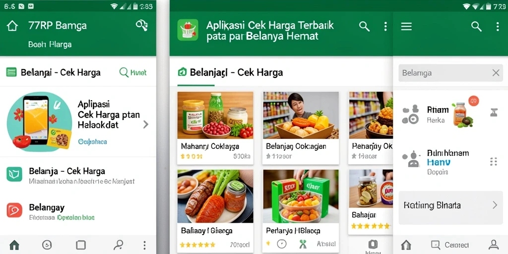 Tampilan antarmuka aplikasi 77RP untuk cek harga produk.
