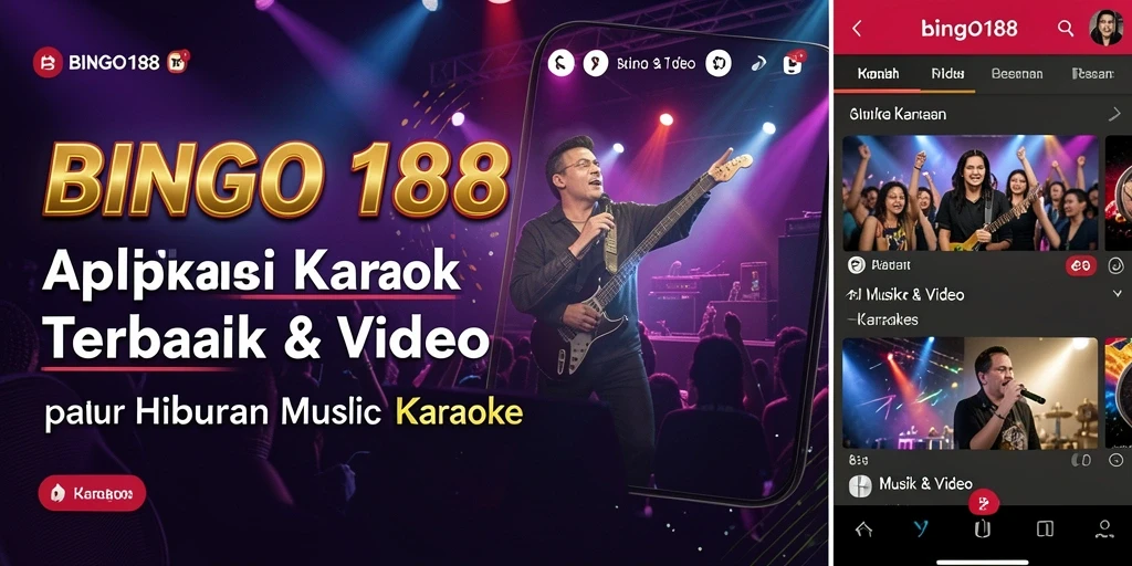 Tampilan menarik aplikasi BINGO188 saat digunakan untuk karaoke.