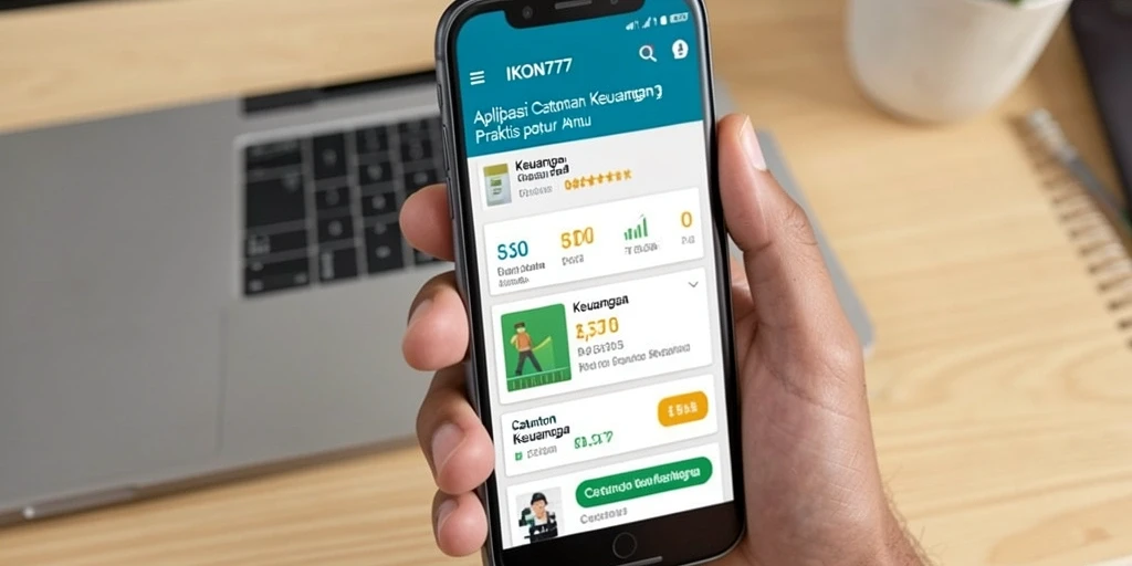 Tampilan antarmuka IKON777 yang sederhana dan efektif untuk Catatan Keuangan.