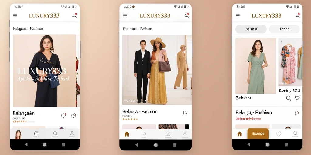 Tampilan antarmuka aplikasi LUXURY333 yang modern dan stylish.