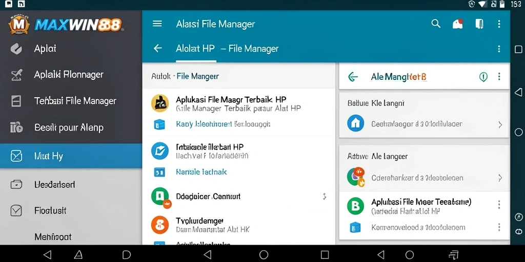 Antarmuka utama MAXWIN88 yang menunjukkan fungsi pengelolaan file.