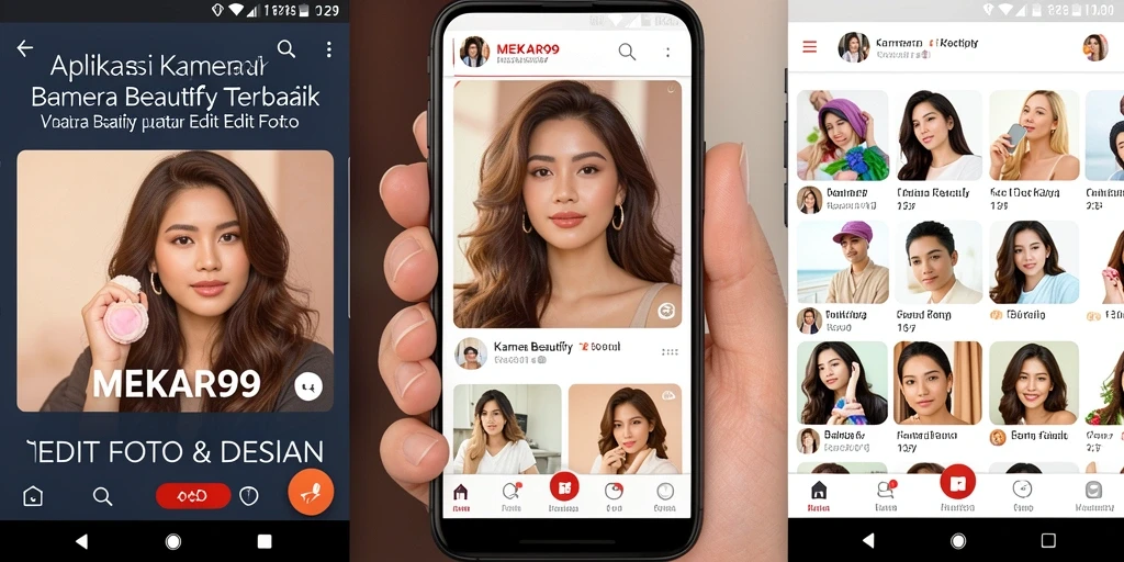 Antarmuka MEKAR99 yang intuitif dan menarik untuk edit foto.