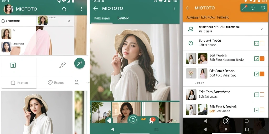 Antarmuka intuitif MIOTOTO untuk editing foto aesthetic.