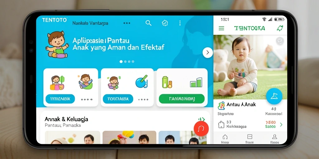 Antarmuka TENTOTO yang menarik dan ramah anak.