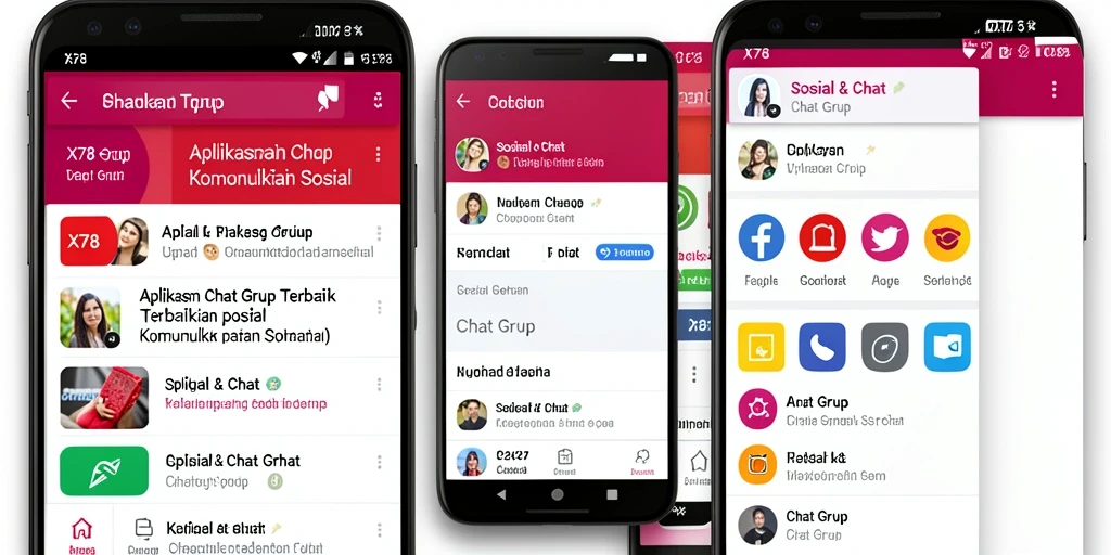 Tampilan antarmuka X78 yang sederhana dan intuitif untuk Chat Grup.